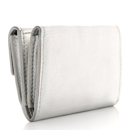 Louis Vuitton Metallic Calfskin Lockmini Wallet Silver 3 of 8