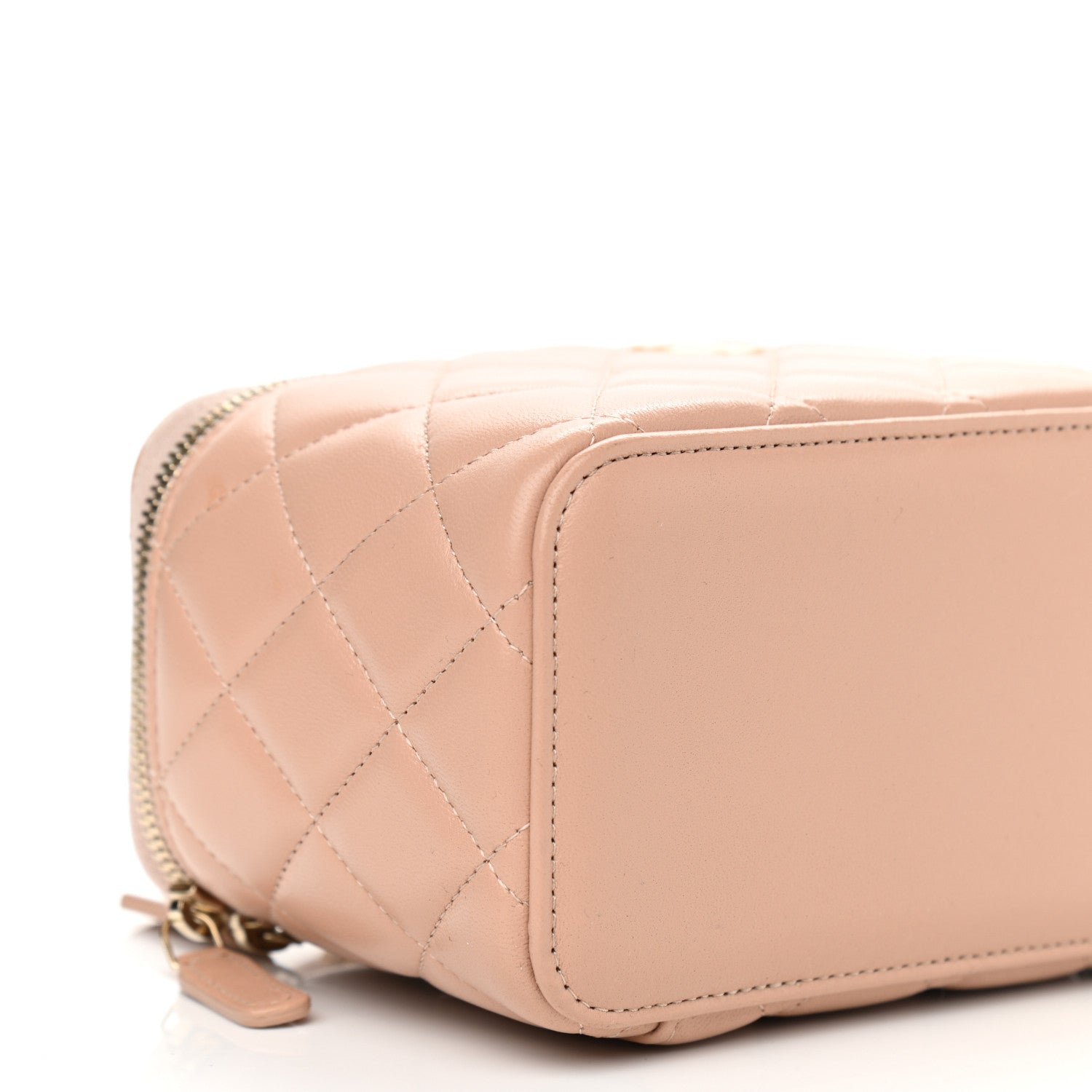 Chanel Lambskin Quilted Small Top Handle Vanity Case With Chain Beige 9 of 11