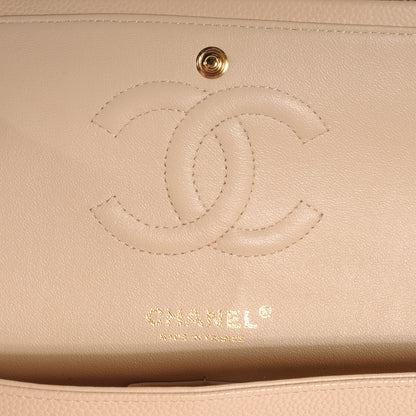 Chanel Caviar Quilted Medium Double Flap Beige 7 of 9