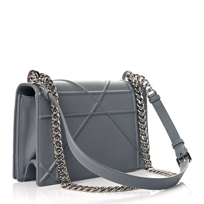 Christian Dior Grained Calfskin Medium Diorama Flap Bag Gris 3 of 10