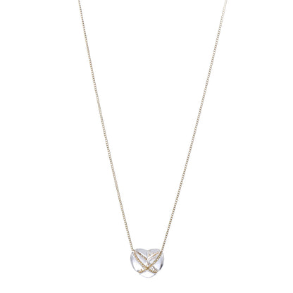 Tiffany 18K Yellow Gold Crystal Heart Pendant Necklace 1 of 7