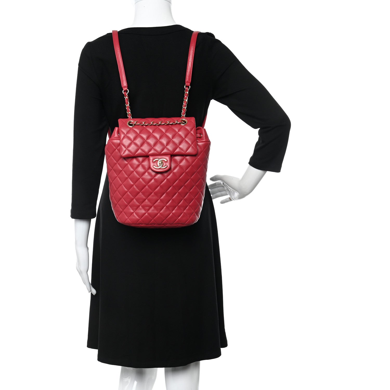 Chanel Lambskin Quilted Small Urban Spirit Backpack Dark Pink 2 of 10