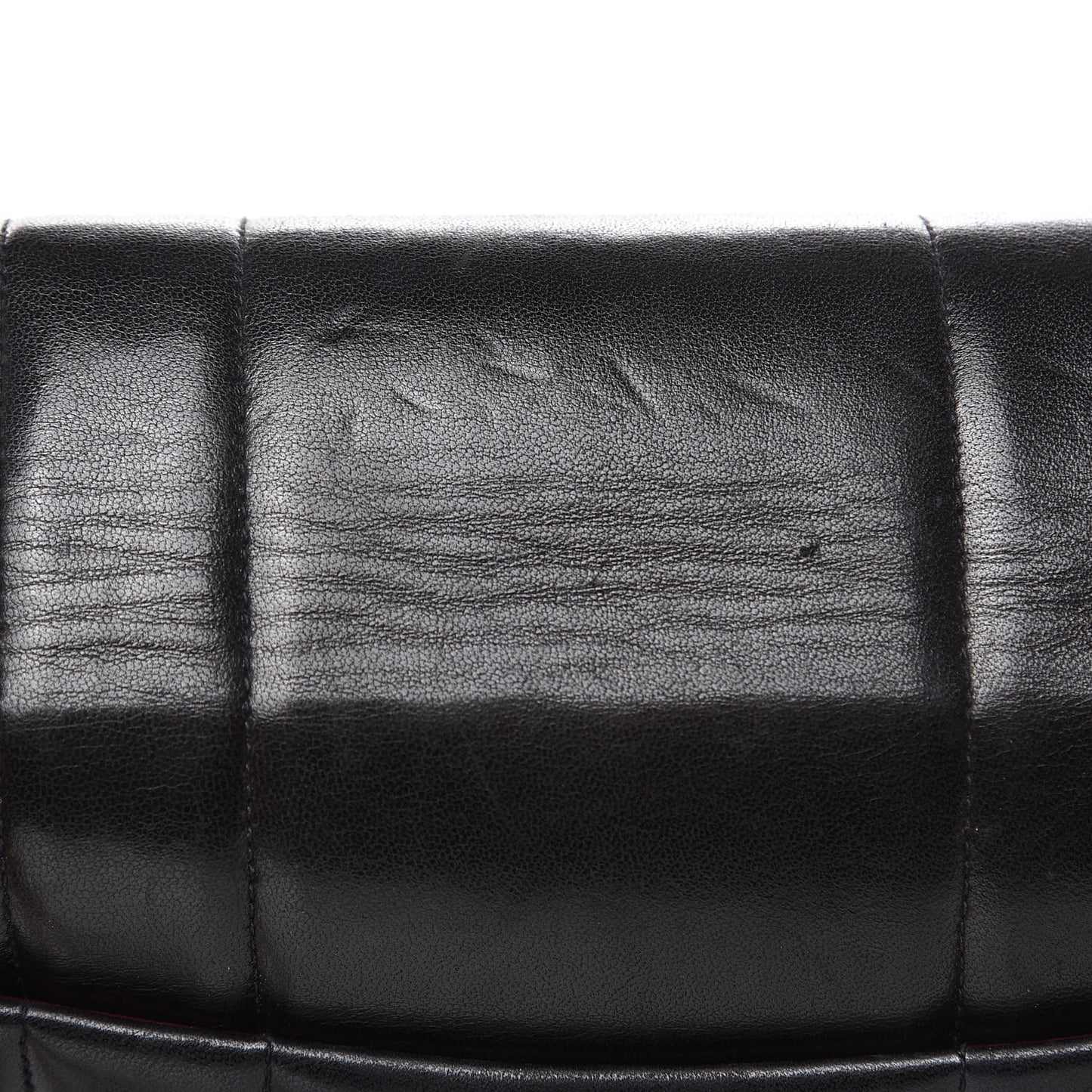 Lambskin Vertical Quilt Jumbo Single Flap Black