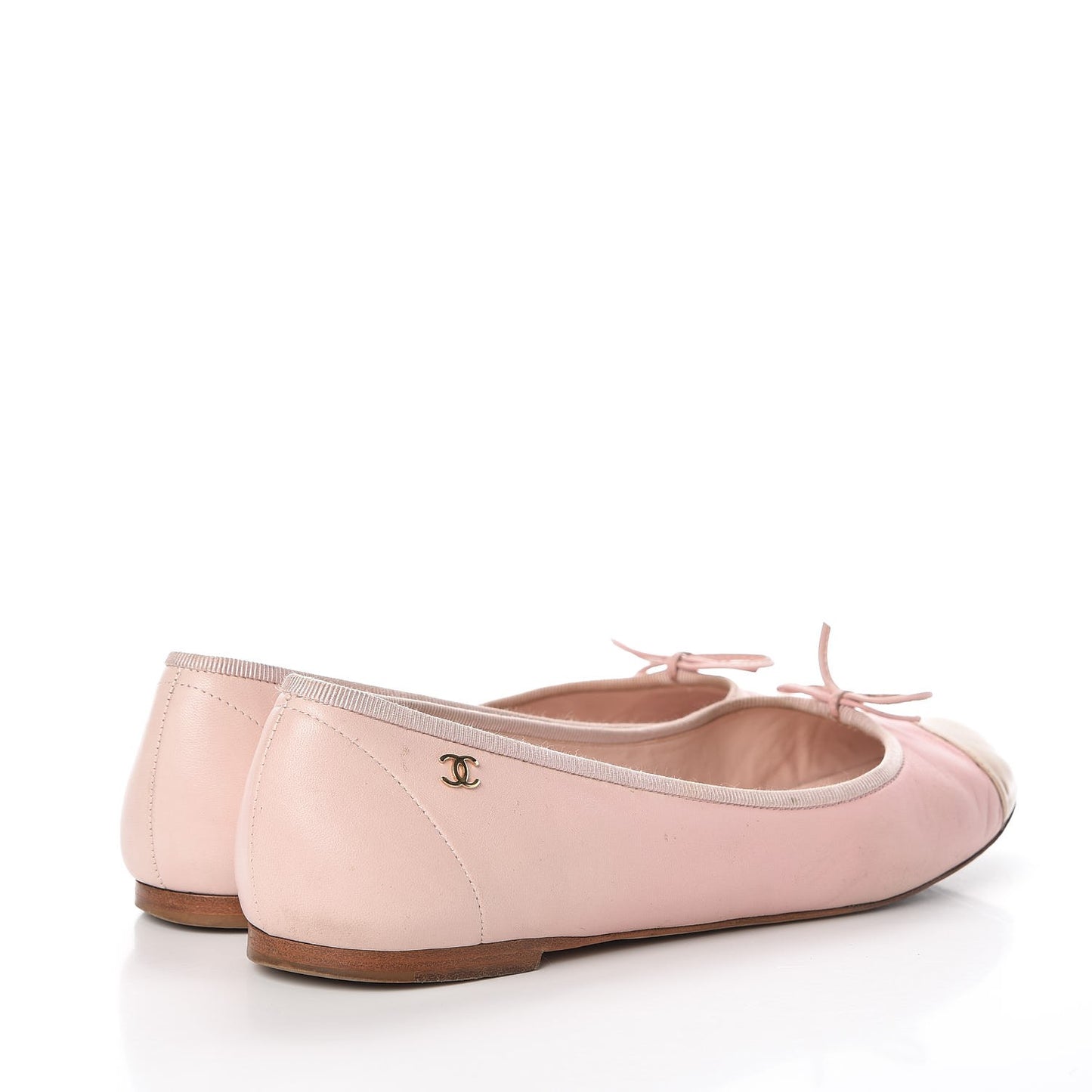 Lambskin Patent Cap Toe CC Ballerina Flats 40 Rose Clair