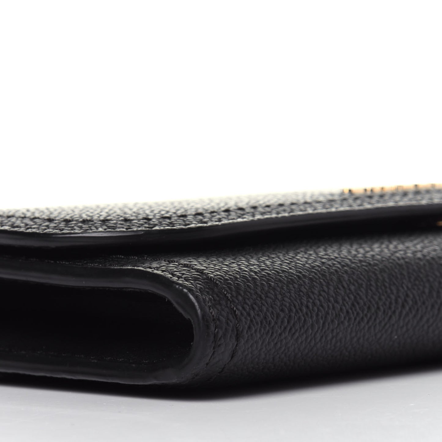 Grain Calfskin Continental Flap Wallet Black