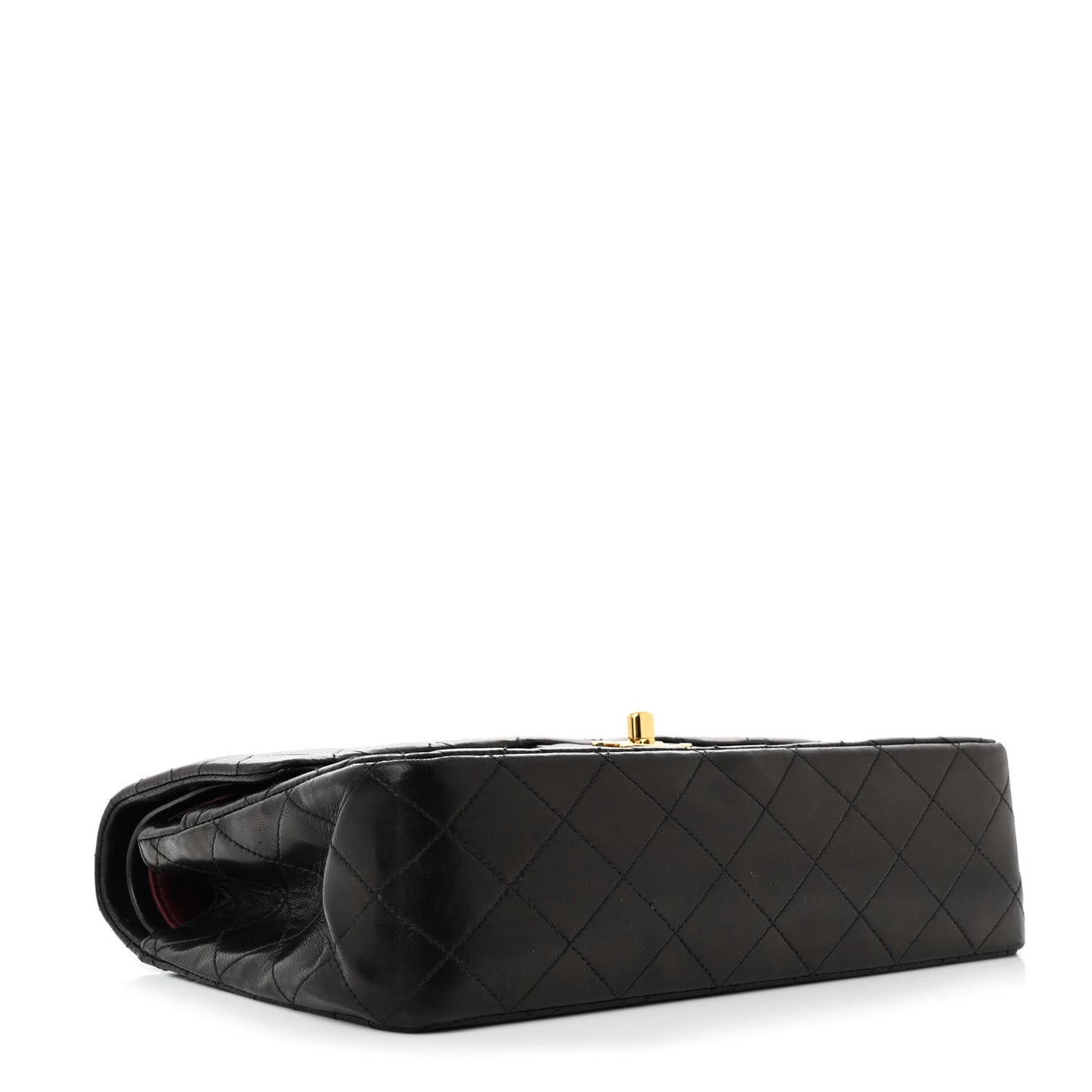 Lambskin Quilted Medium Double Flap Black