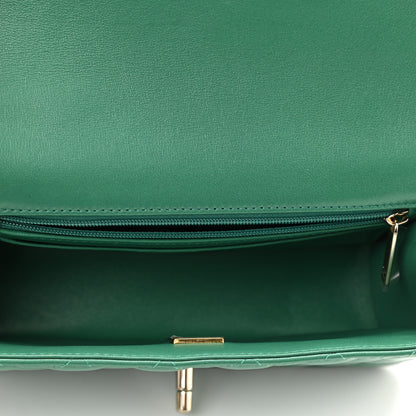 Chanel Lambskin Quilted Mini Top Handle Rectangular Flap Green 5 of 11