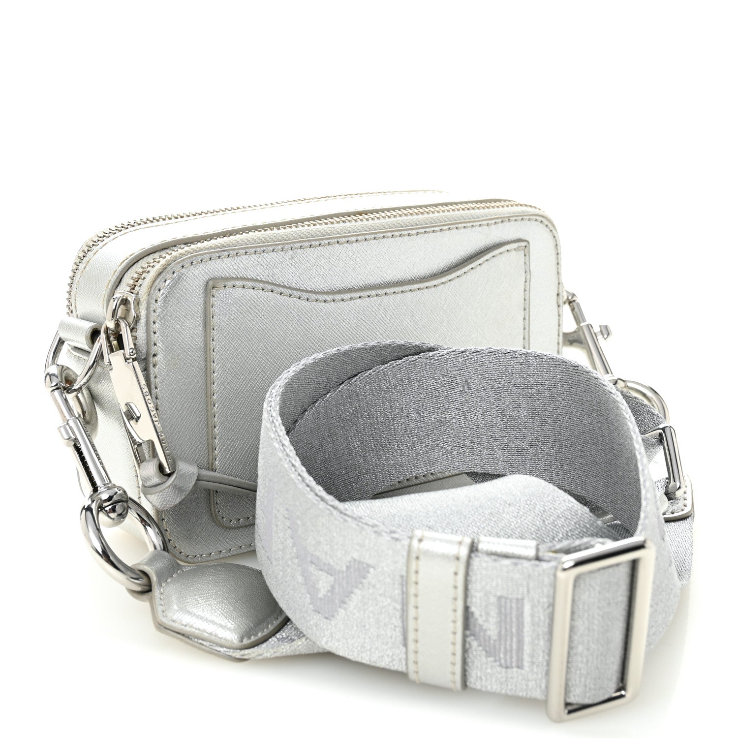 Marc Jacobs Metallic Saffiano Small Snapshot Camera Bag Silver 3 of 12