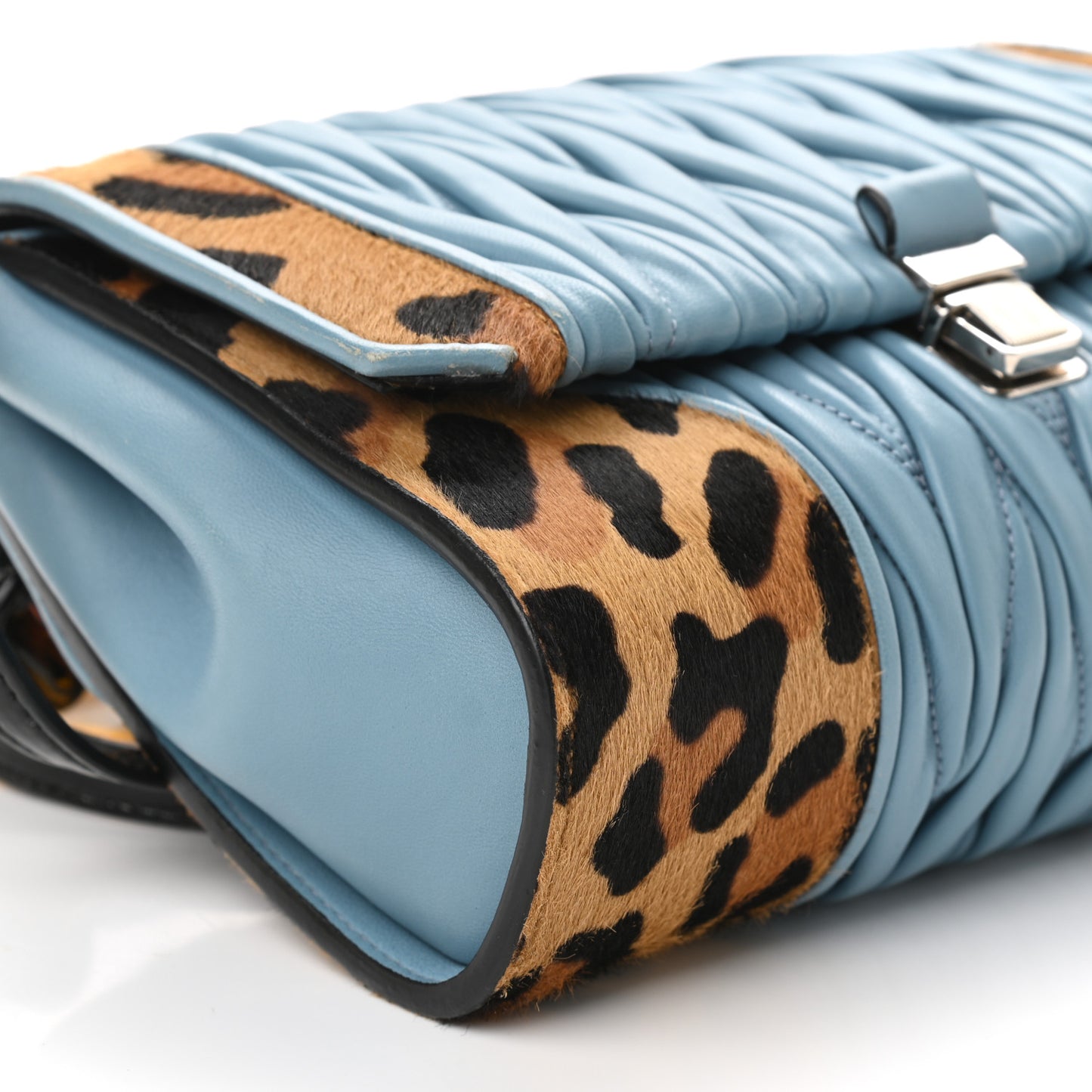 Cavallino Leopard Print Nappa Matelasse Patch Shoulder Bag Miele Moro