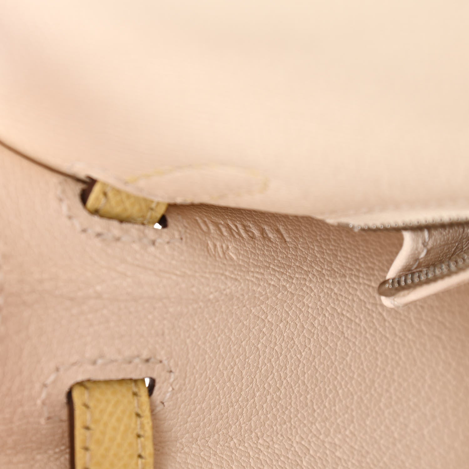 Hermes Epsom Tri-Color Kelly Sellier 25 Nata Jaune Poussin Sesame 7 of 11