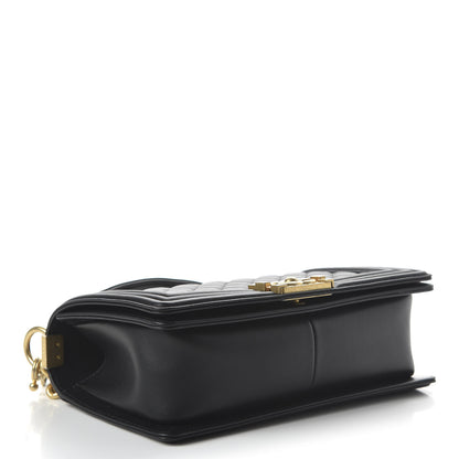 Chanel Calfskin Medium Boy Logo Top Handle Flap Black 4 of 11