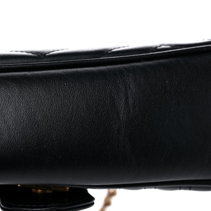 Gucci Calfskin Matelasse Small GG Marmont Shoulder Bag Black 11 of 12