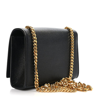 Saint Laurent Grain De Poudre Small Monogram Kate Satchel Black 3 of 8