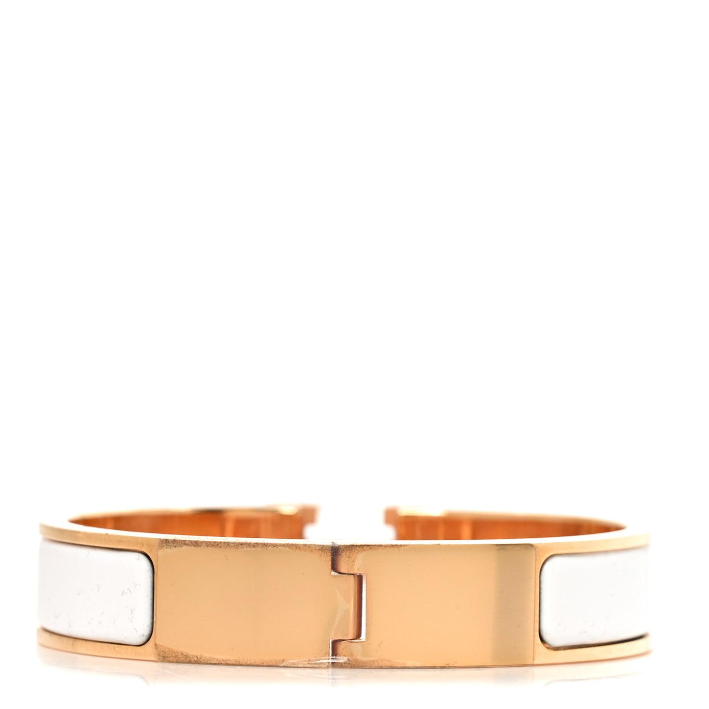 Enamel Narrow Clic Clac H Bracelet PM White