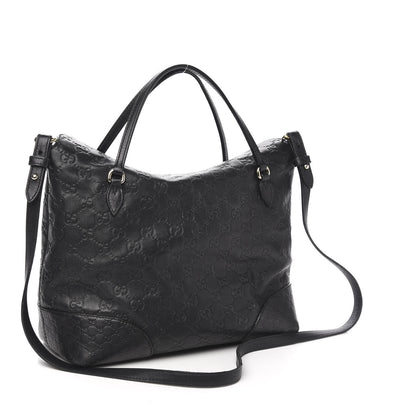Gucci Guccissima Medium Bree Foldover Tote Black 2 of 12