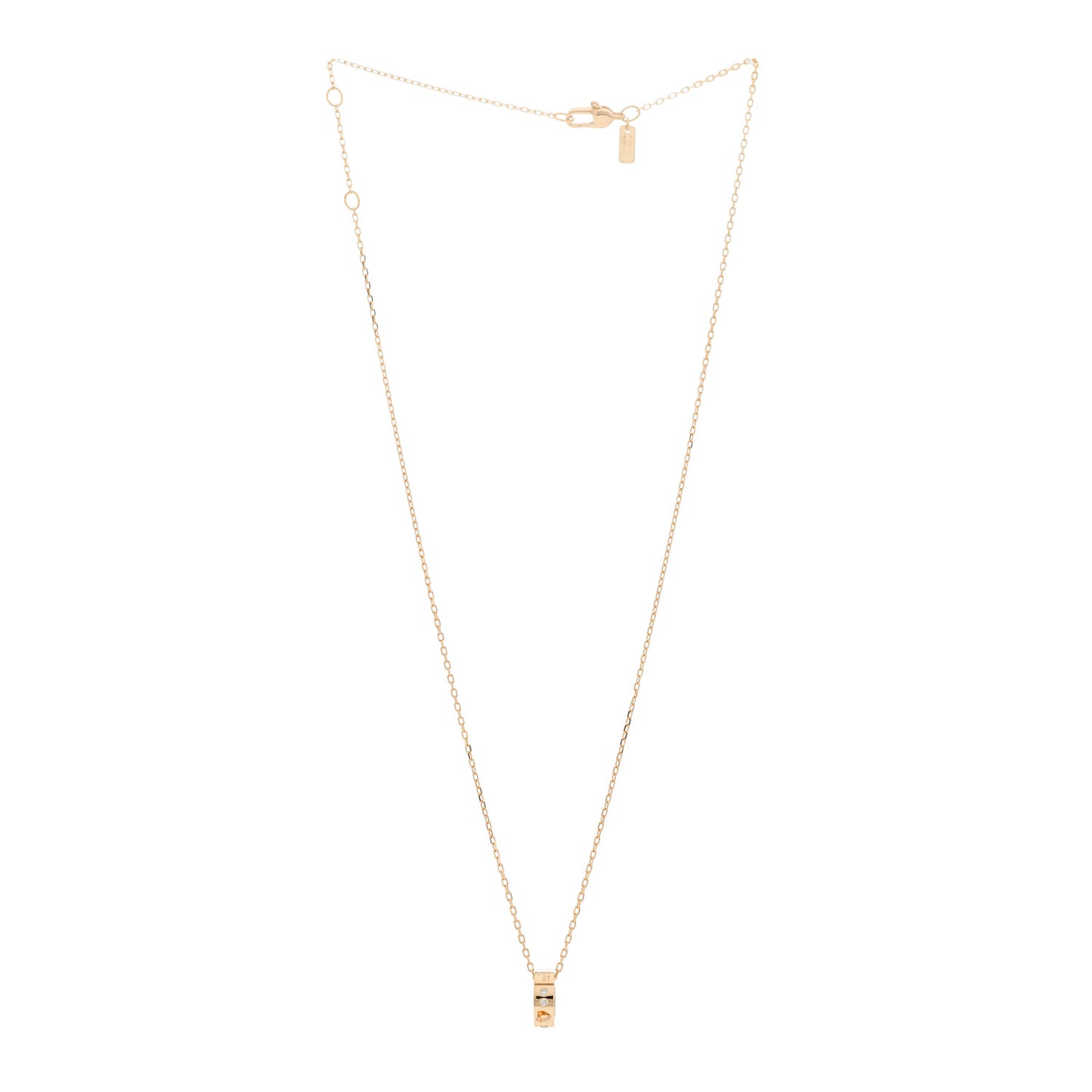 18K Rose Gold Diamond Icon Amore Pendant Necklace