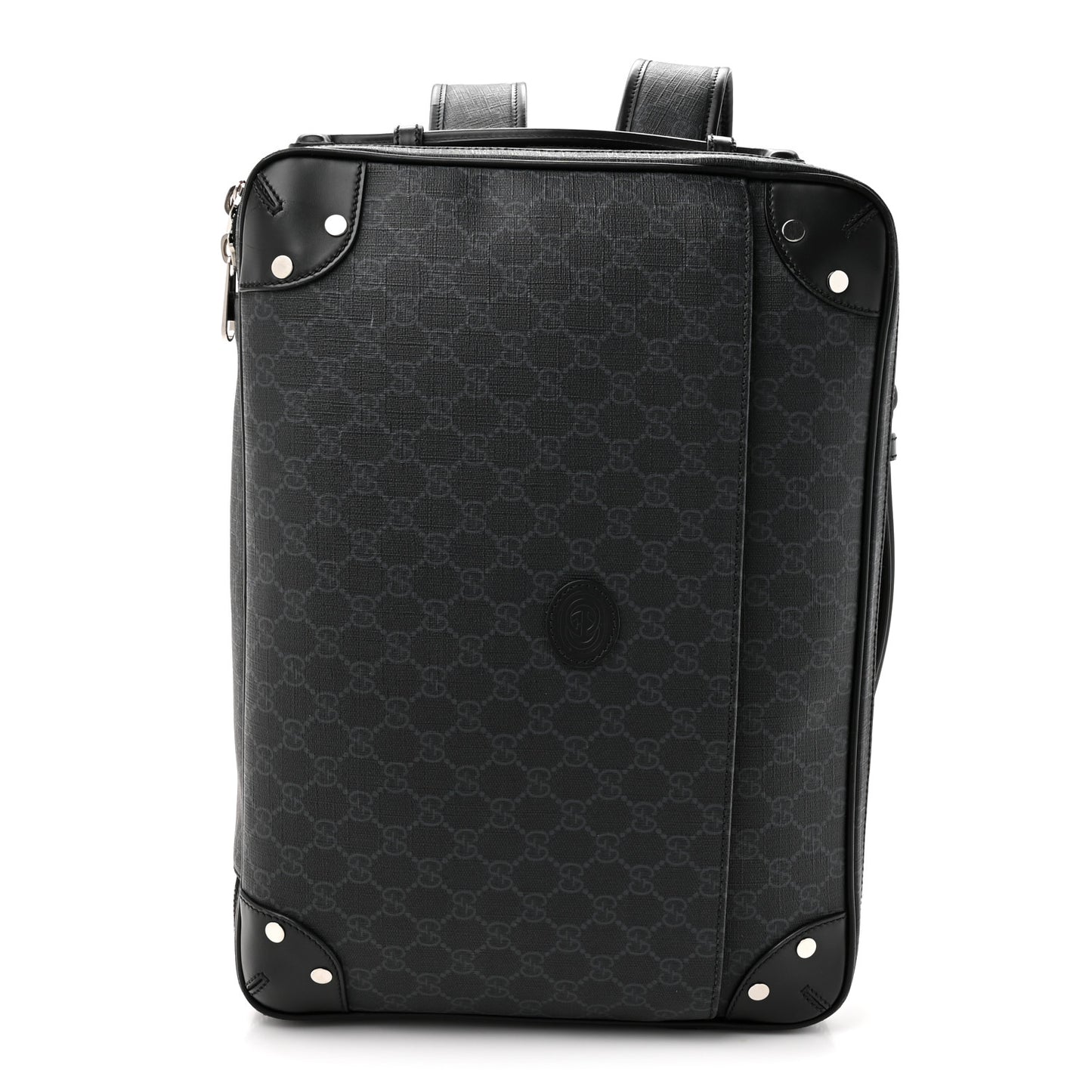 GG Supreme Monogram Briefcase Backpack Black Grey