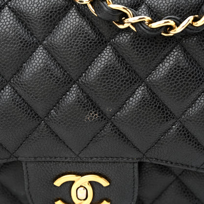Chanel Caviar Quilted Jumbo Double Flap Black 13 of 19