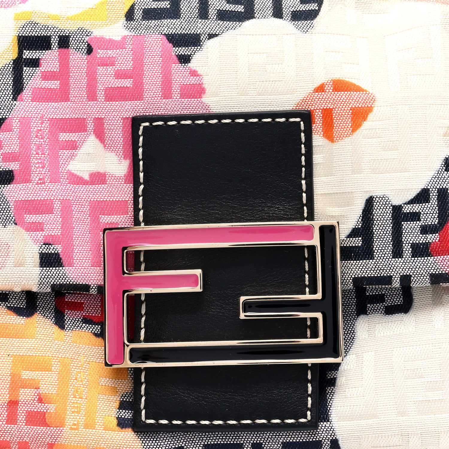 Fendi Zucchino Vitello Floral Mini Forever Mini Mama Baguette Beige Multicolor 8 of 10