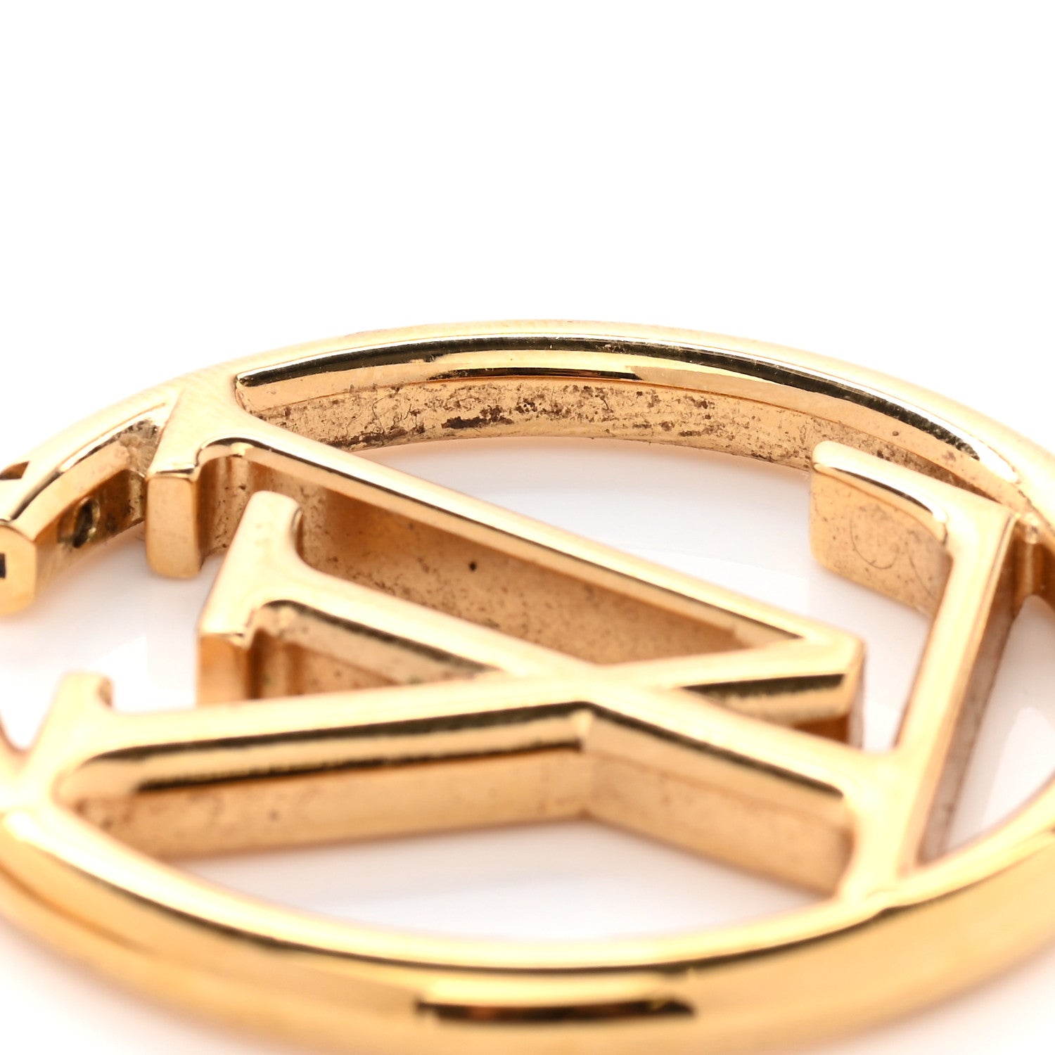 Louis Vuitton Metal Louise Hoop Earrings Gold 6 of 8