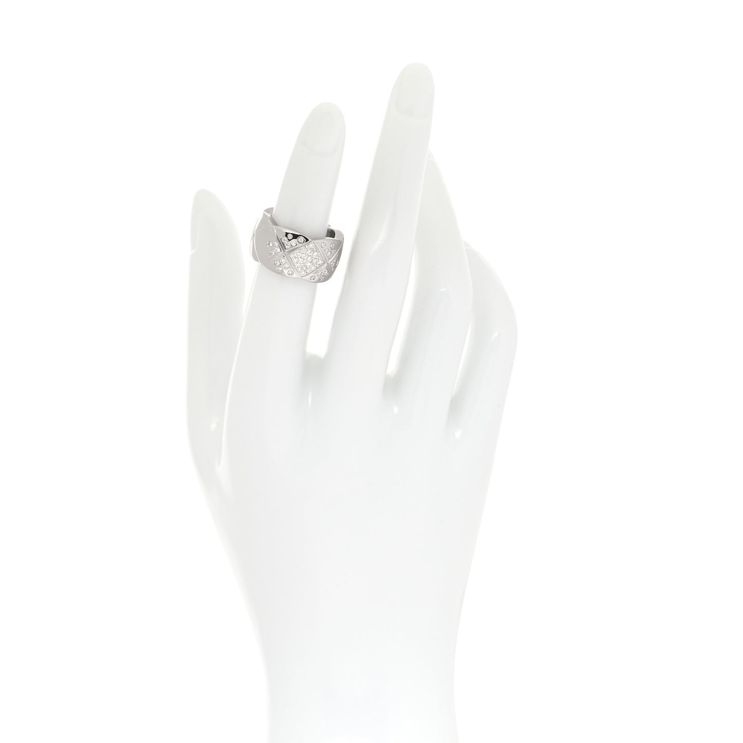18K White Gold Diamond Large Coco Crush Ring 49 5