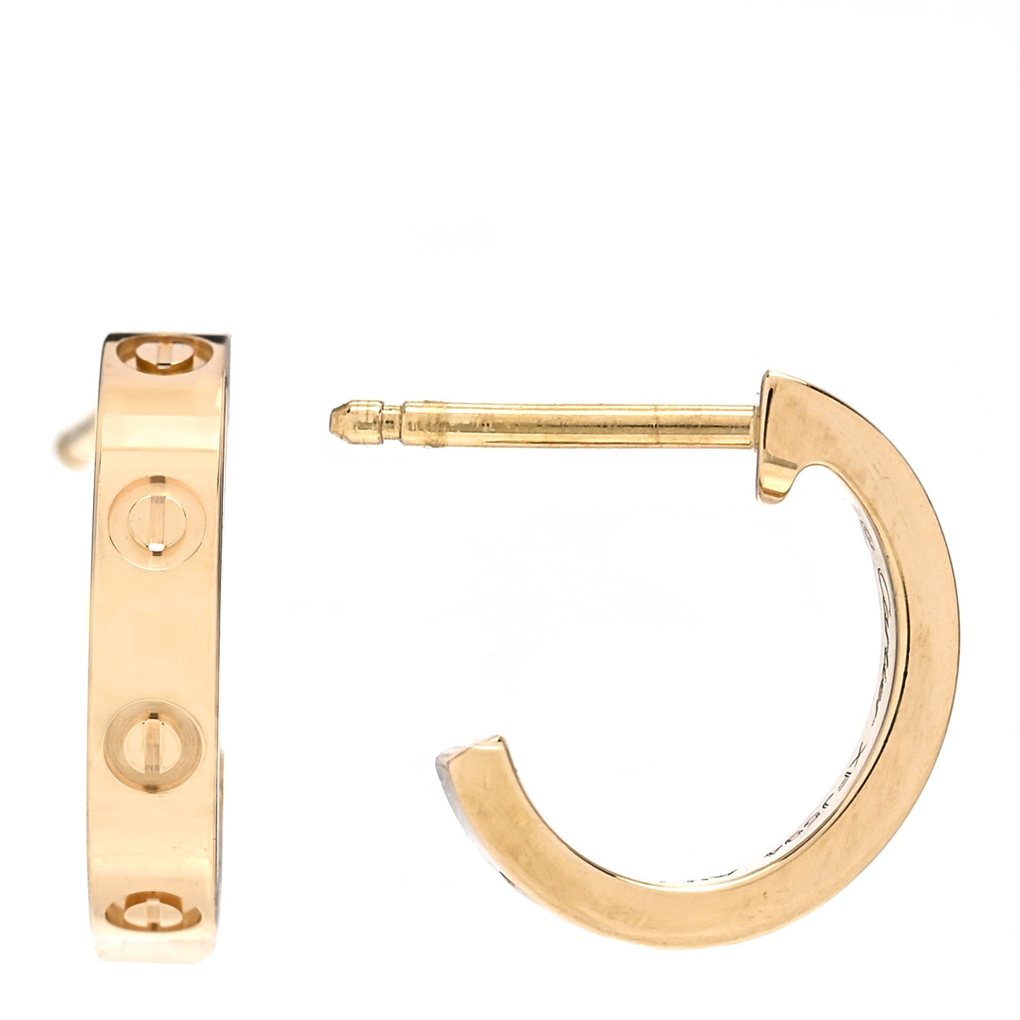 18K Yellow Gold Small LOVE Hoop Earrings