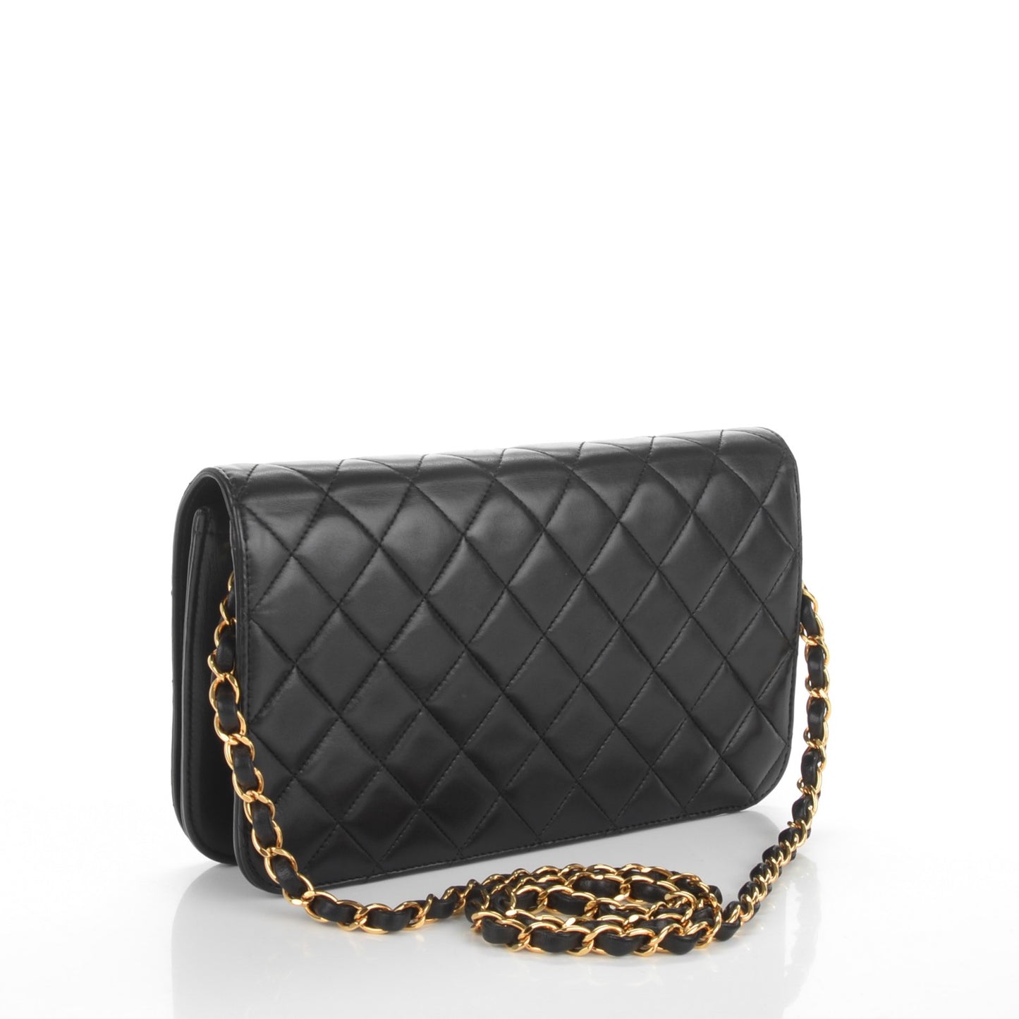 Lambskin Quilted Small Single Flap Black