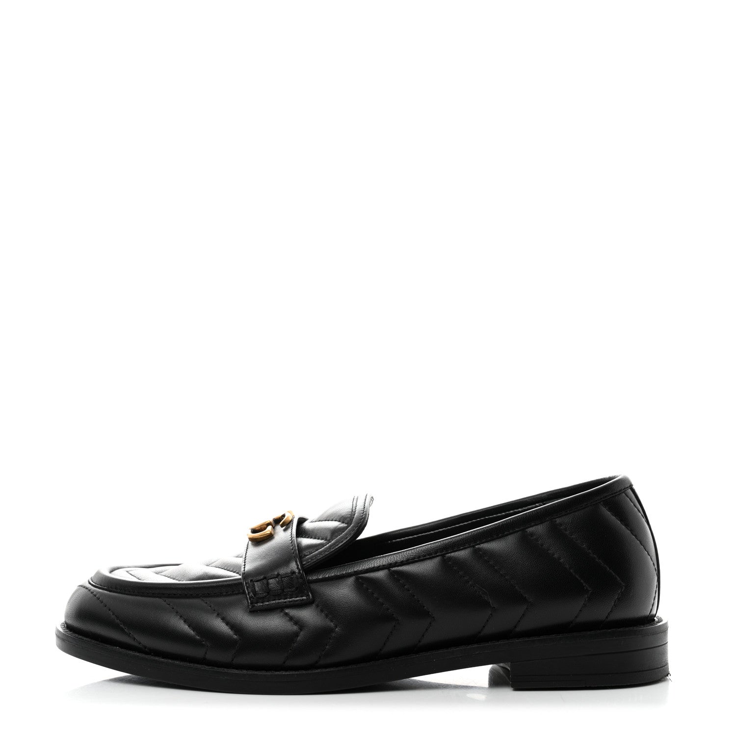 Gucci Nappa Matelasse Double G Marmont Loafers 38 Black 1 of 9
