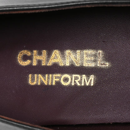 Chanel Lambskin Cap Toe CC Uniform Ballerina Flats 38 Black 9 of 15