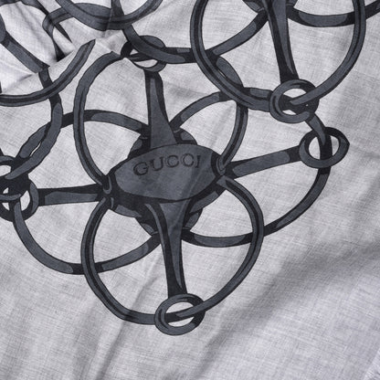 Gucci Modal Wool Hildash Square Shawl Zinc Medium Grey 4 of 4