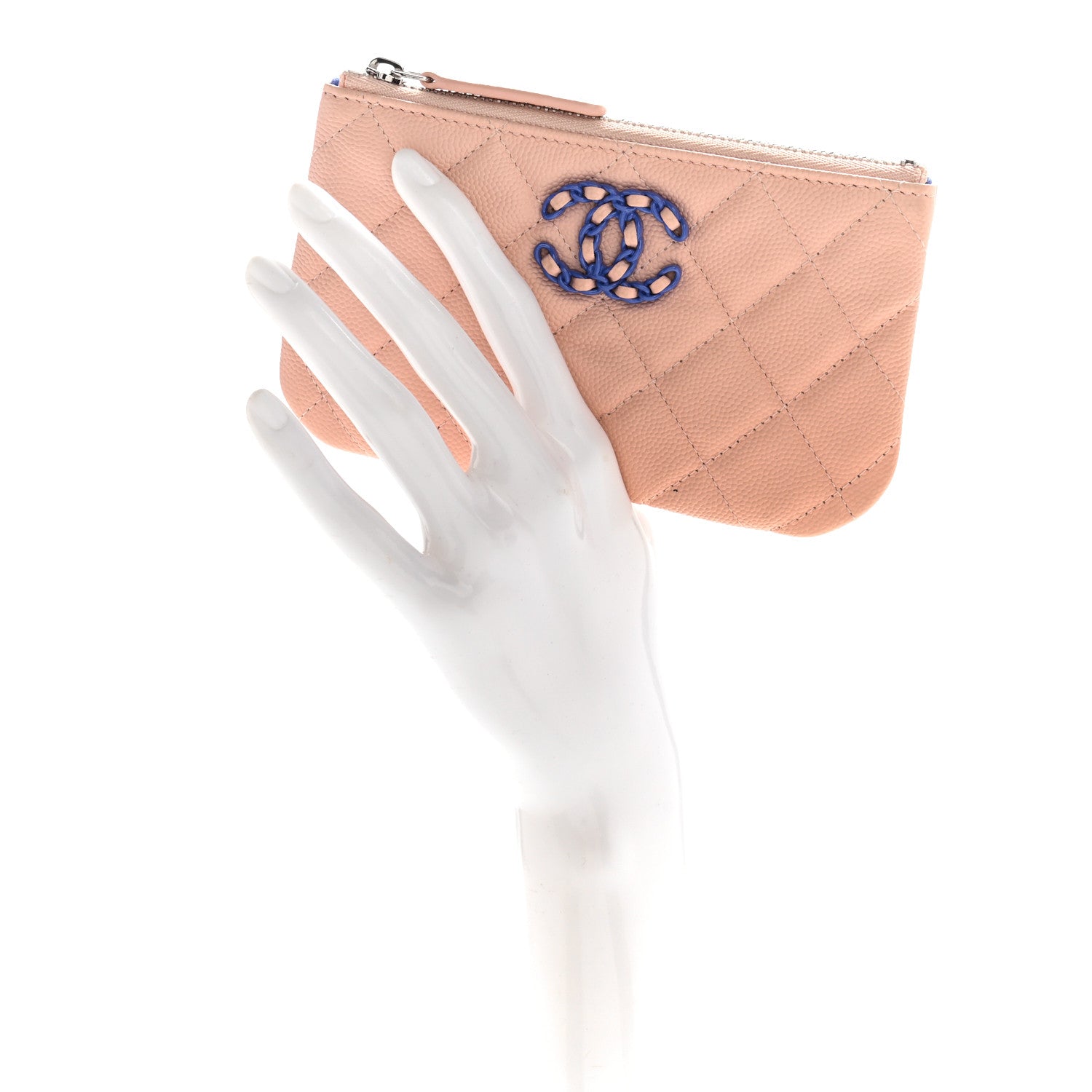 Chanel Caviar Quilted CC Small Cosmetic Case Light Pink 2 of 8
