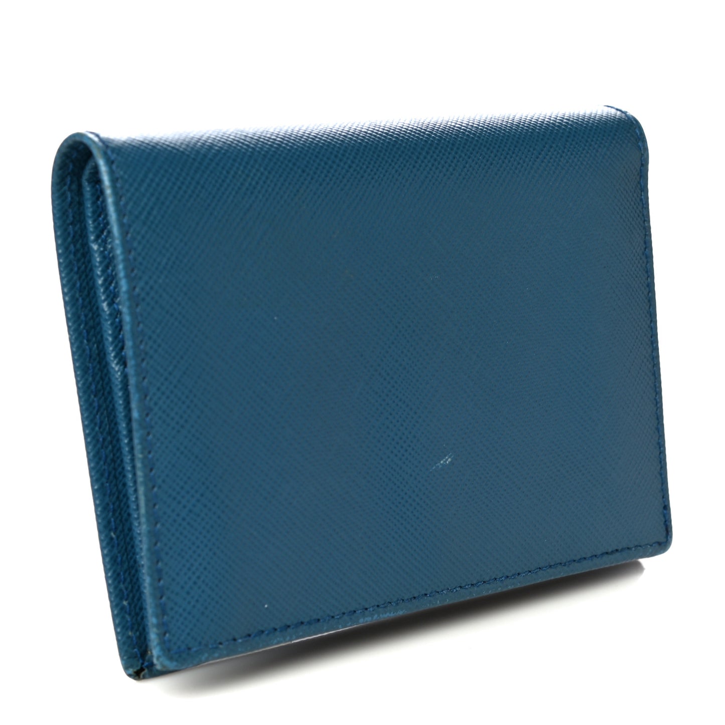 Saffiano Metal Compact Snap Bi-Fold Wallet Cobalto