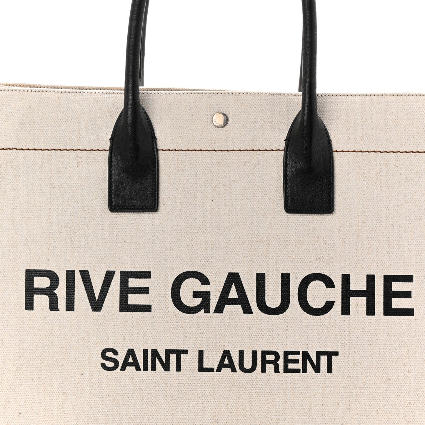 Linen Calfskin Rive Gauche Tote Greggio Natural