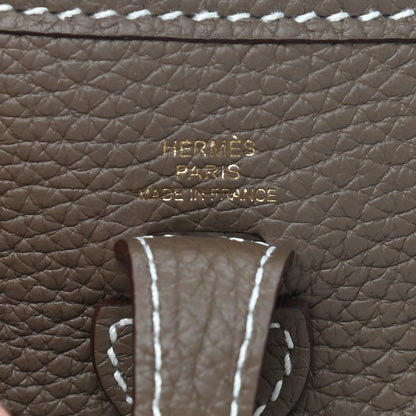 Hermes Taurillon Clemence Amazone Evelyne TPM Etoupe Bleu Indigo 6 of 9