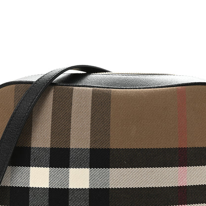 Burberry Giant Check Calfskin Large Camera Bag Black 7 of 9