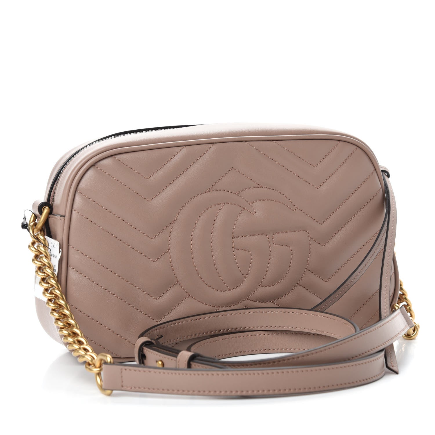 Gucci Calfskin Matelasse Small GG Marmont Chain Shoulder Bag Porcelain Rose 3 of 12
