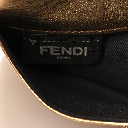 Fendi Vitello Catalan Mirror Flowerland Tube Wallet On Chain Gold 9 of 11