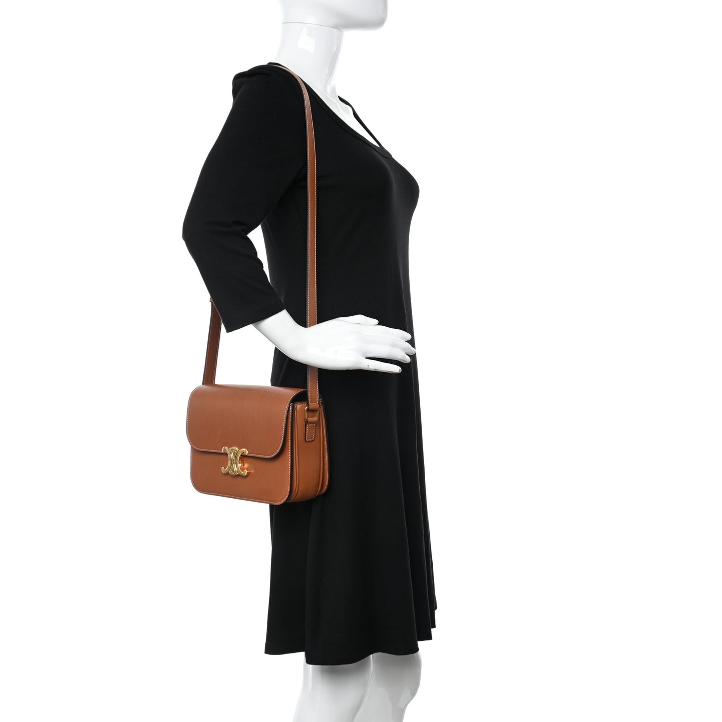 Natural Calfskin Medium Triomphe Tan