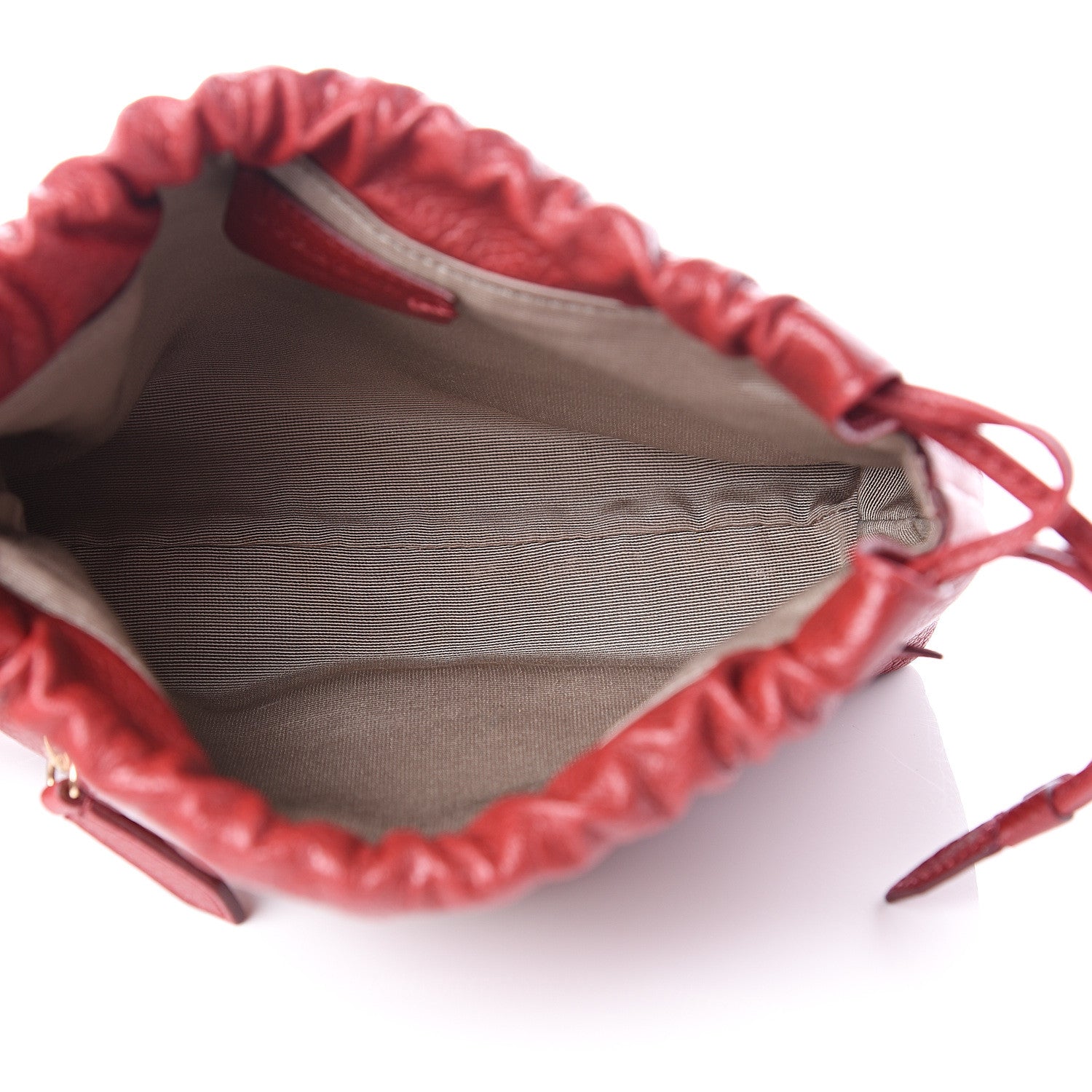 Burberry Grainy Calfskin Drawstring Pouch Red 4 of 9