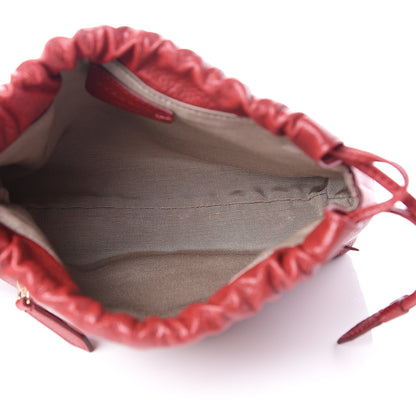 Burberry Grainy Calfskin Drawstring Pouch Red 4 of 9