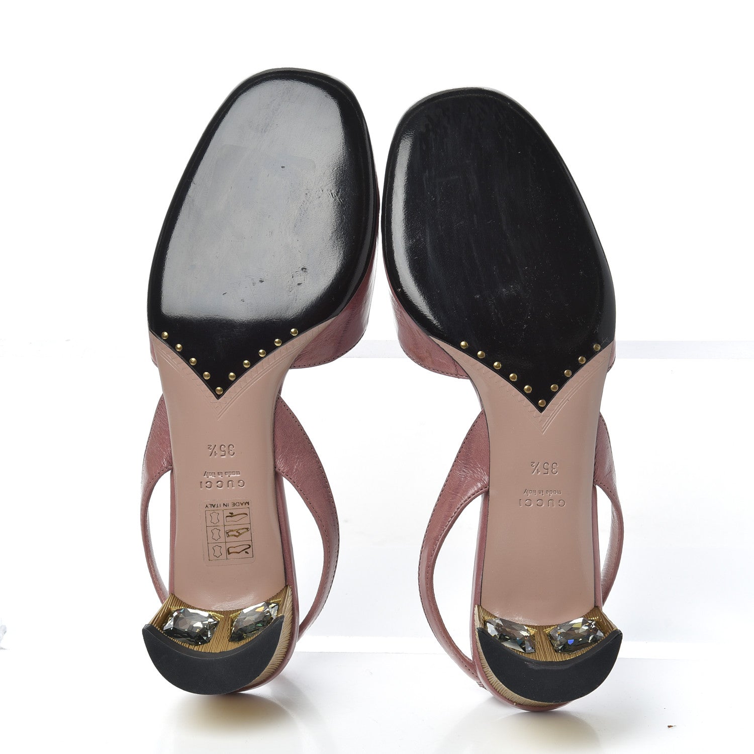 Gucci Eel Arielle Round Toe Pumps 35.5 Rose Bud 5 of 16