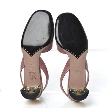 Gucci Eel Arielle Round Toe Pumps 35.5 Rose Bud 5 of 16
