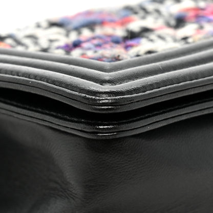 Chanel Tweed Lambskin Medium Boy Flap Black 10 of 11