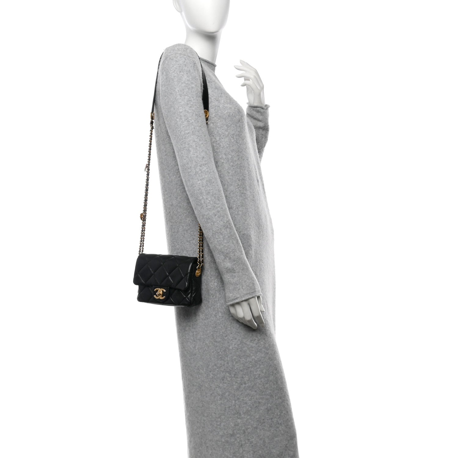 Chanel Caviar Quilted Mini Twist Your Buttons Flap Black 2 of 10