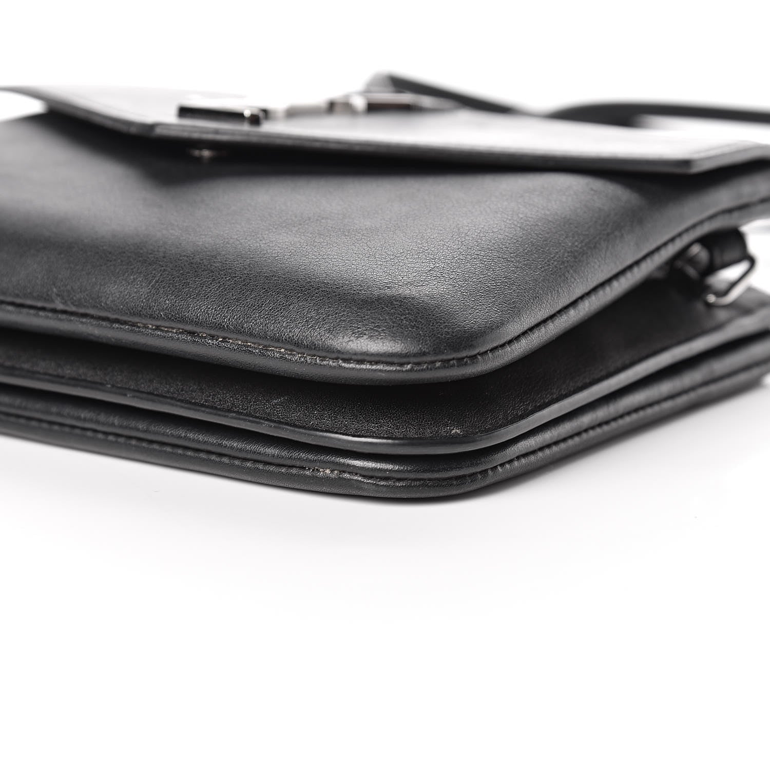 Saint Laurent Calfskin Monogram Tri Pocket Crossbody Bag Black 11 of 13