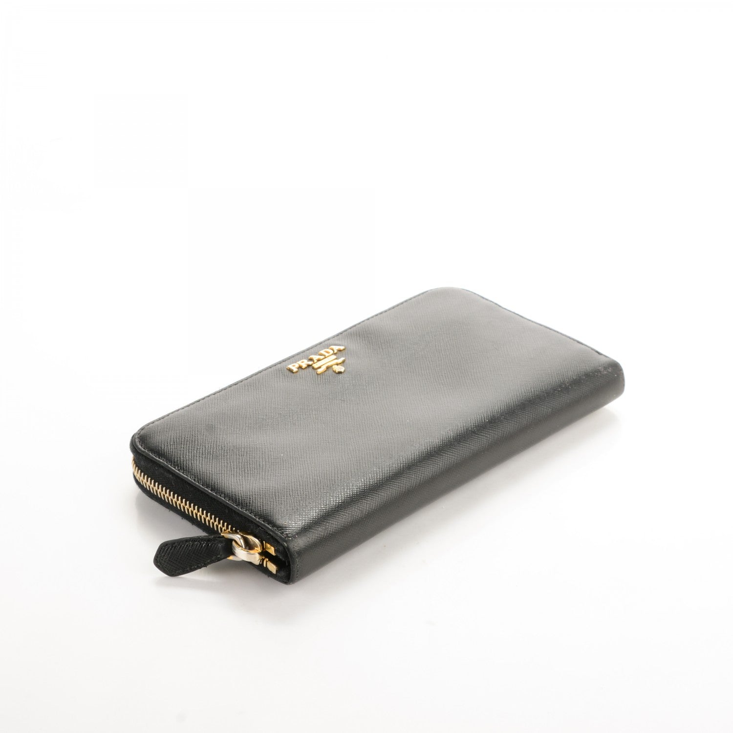 Prada Saffiano Metal Zip Around Wallet Nero Black 4 of 8