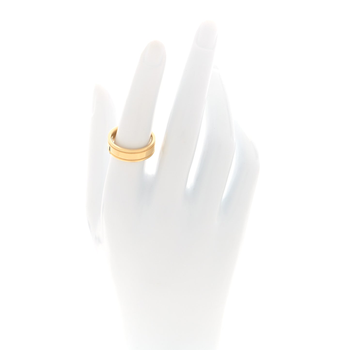 18K Yellow Gold 6mm Double Milgrain Wedding Band Ring 54 7