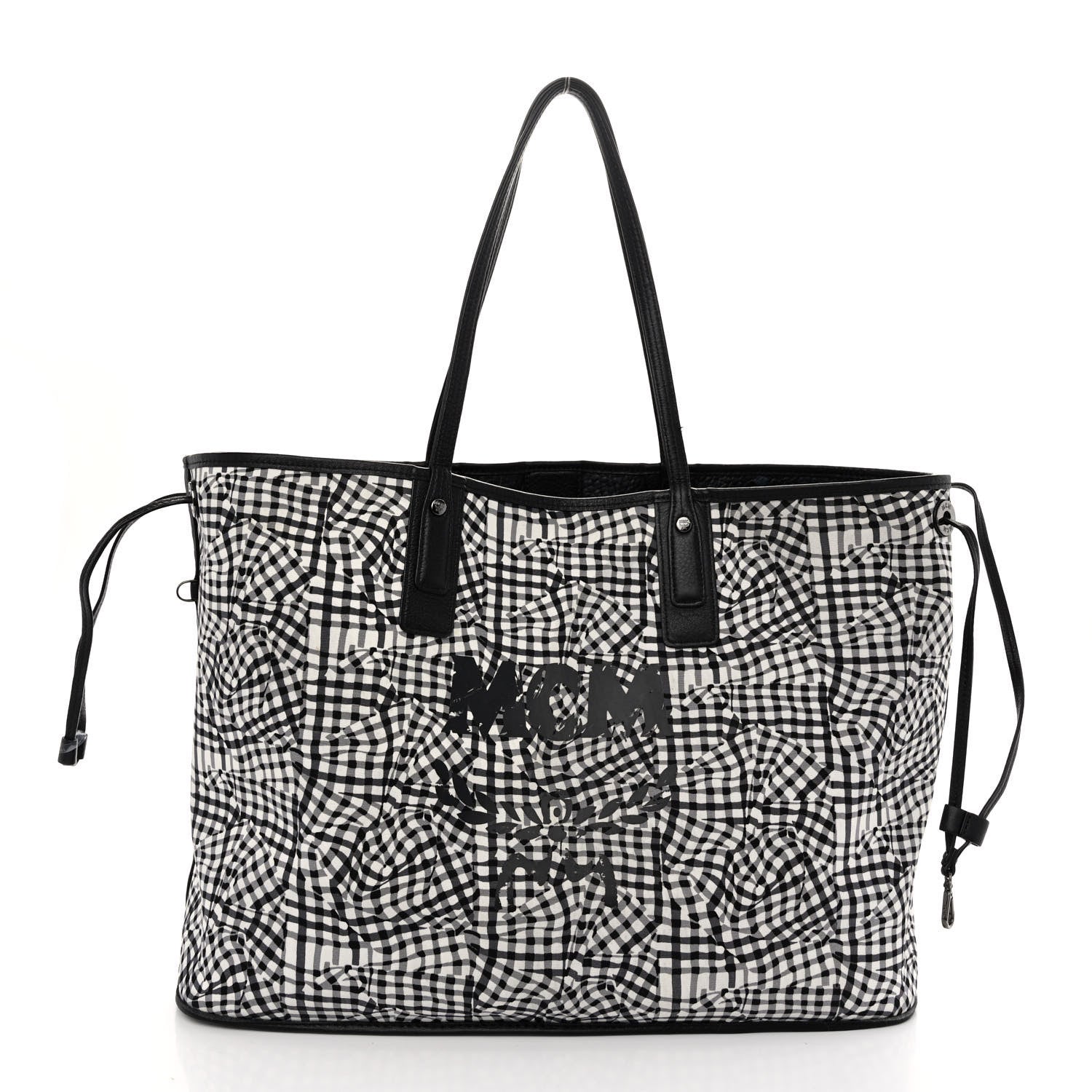 MCM Visetos Large Liz Reversible Shopper Tote Black 4 of 16