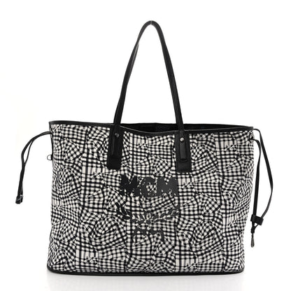 MCM Visetos Large Liz Reversible Shopper Tote Black 4 of 16