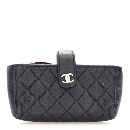 Chanel Caviar Quilted Mini Phone Holder Clutch Black 2 of 16